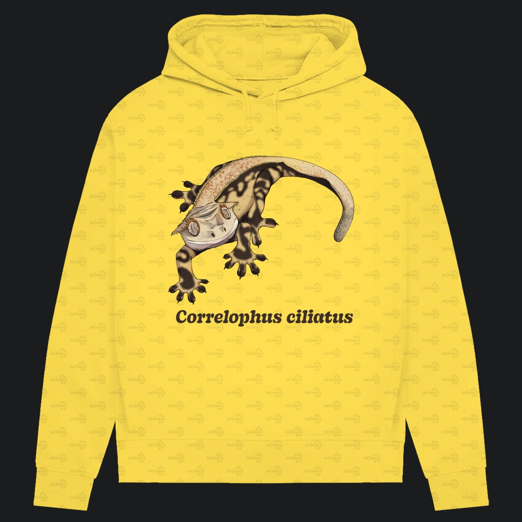 Damen Bio Hoodie mit Seitentaschen | Kronengecko | Crested Gecko | Correlophus ciliatus