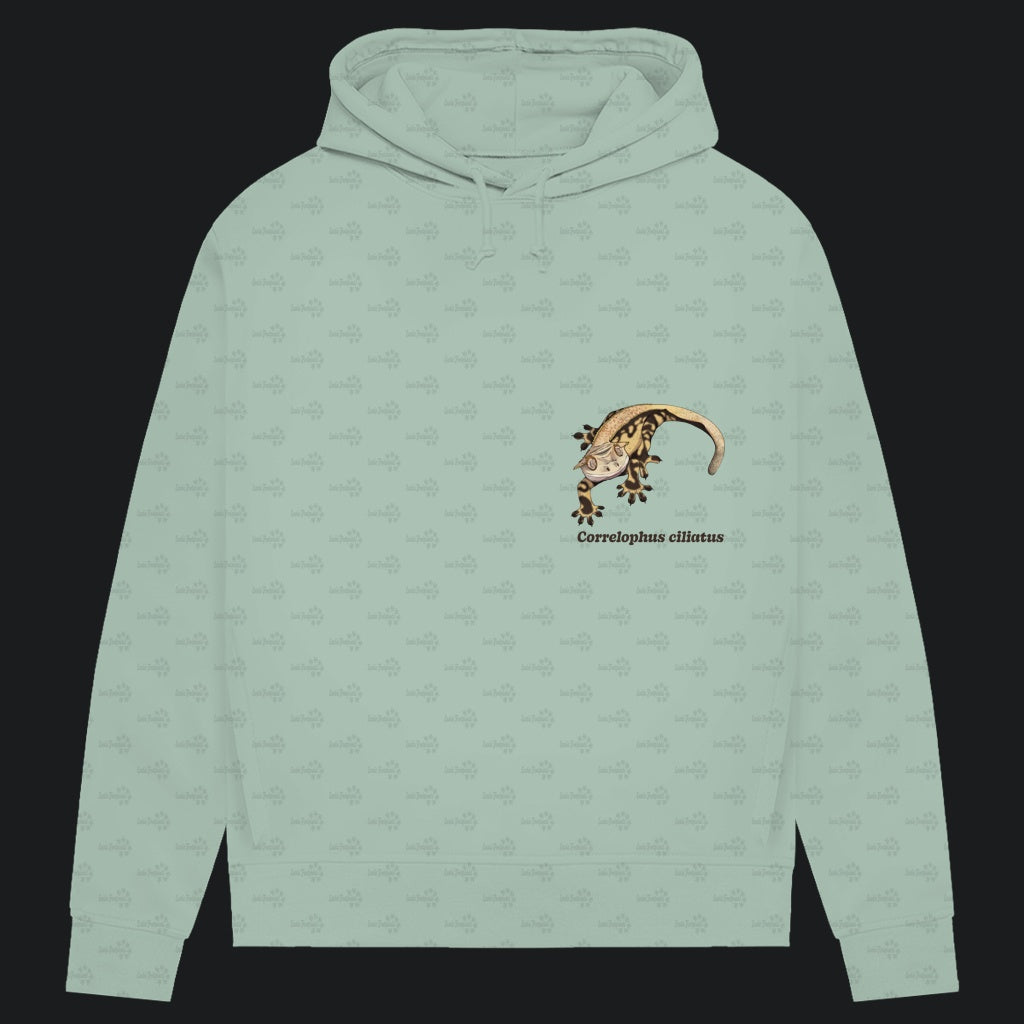 Damen Bio Hoodie mit Seitentaschen | Kronengecko | Crested Gecko | Correlophus ciliatus