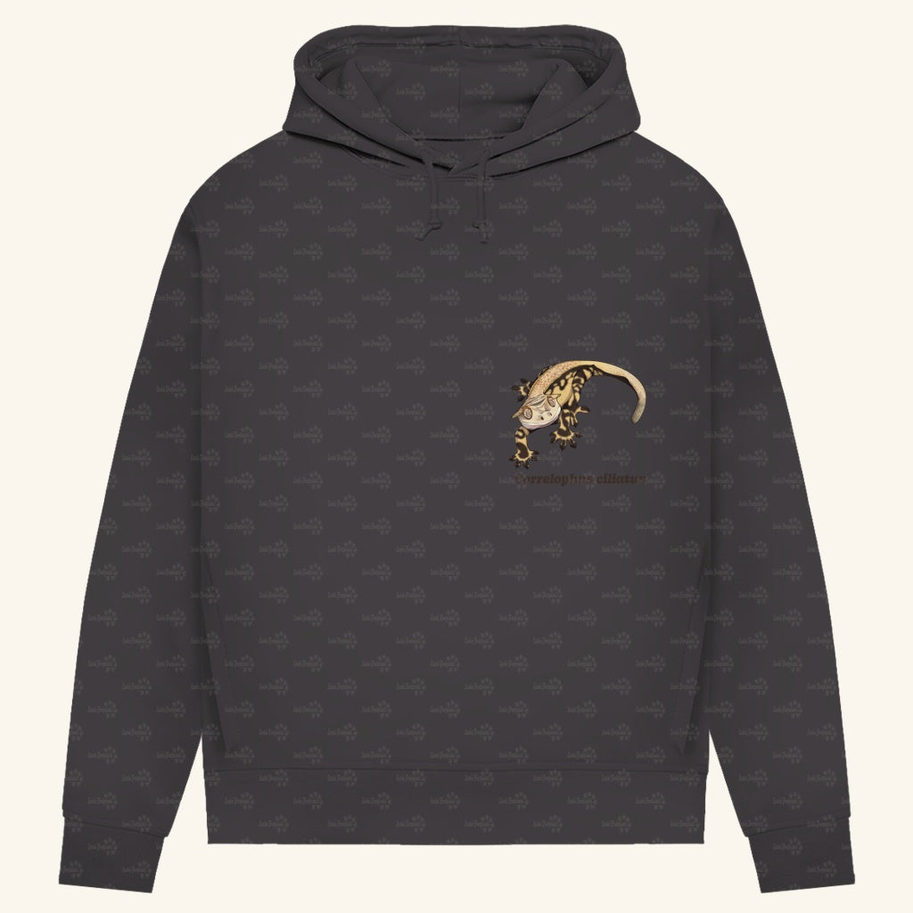 Damen Bio Hoodie mit Seitentaschen | Kronengecko | Crested Gecko | Correlophus ciliatus