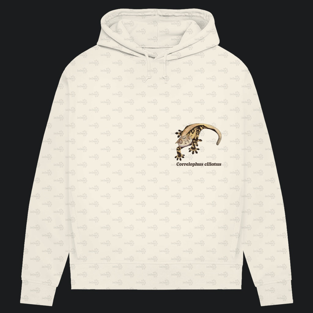 Damen Bio Hoodie mit Seitentaschen | Kronengecko | Crested Gecko | Correlophus ciliatus
