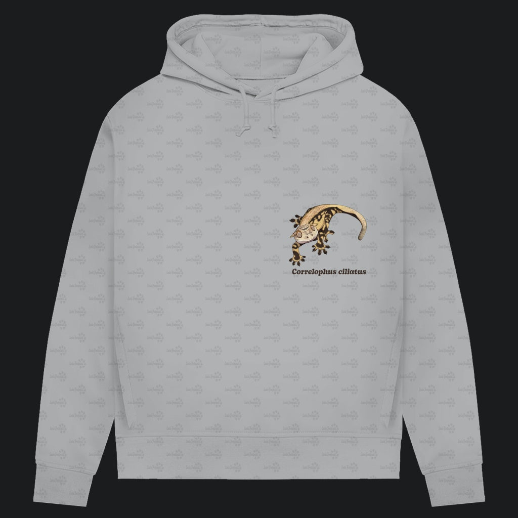 Damen Bio Hoodie mit Seitentaschen | Kronengecko | Crested Gecko | Correlophus ciliatus