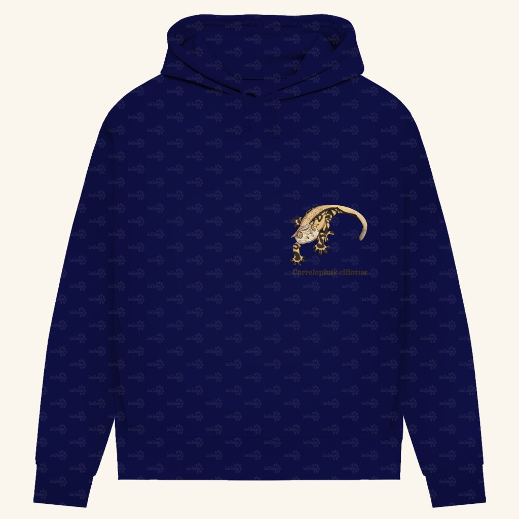 Damen Bio Hoodie mit Seitentaschen | Kronengecko | Crested Gecko | Correlophus ciliatus