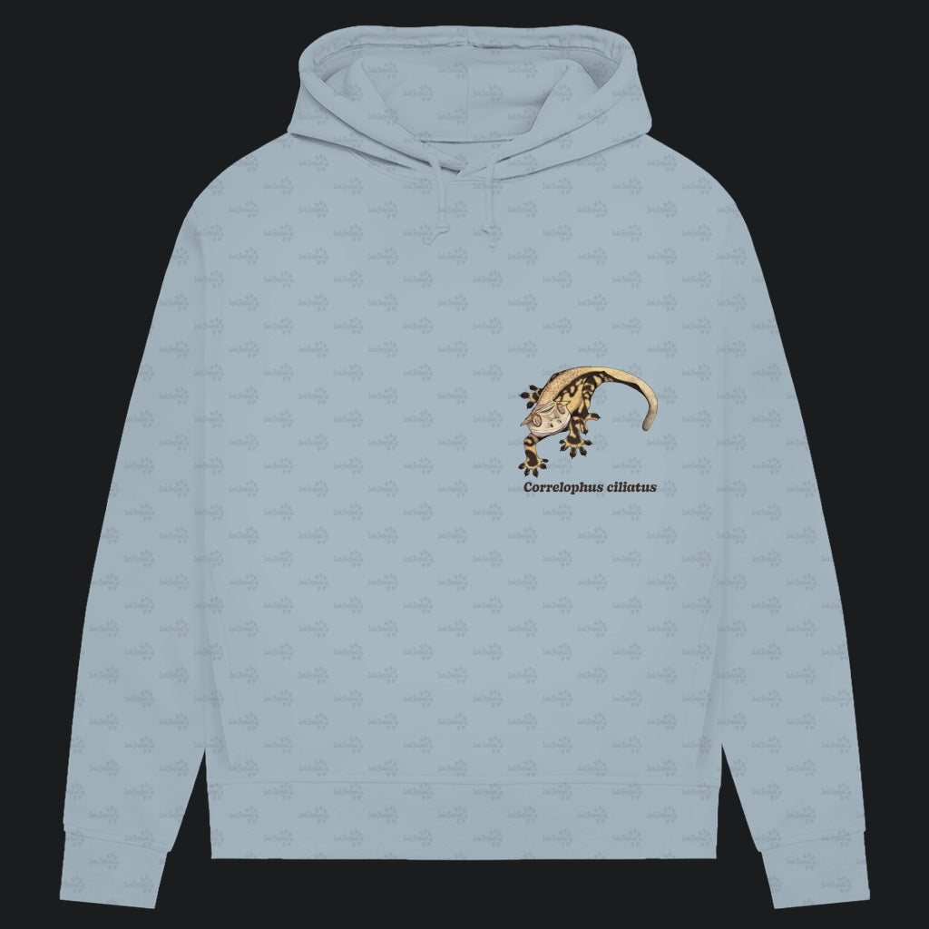 Damen Bio Hoodie mit Seitentaschen | Kronengecko | Crested Gecko | Correlophus ciliatus