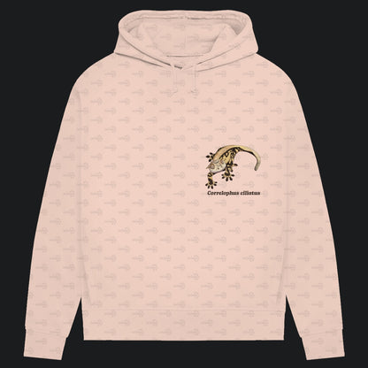 Damen Bio Hoodie mit Seitentaschen | Kronengecko | Crested Gecko | Correlophus ciliatus