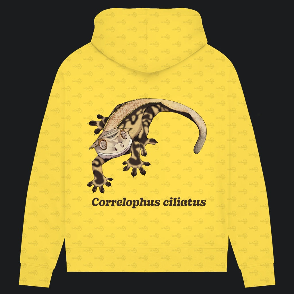 Damen Bio Hoodie mit Seitentaschen | Kronengecko | Crested Gecko | Correlophus ciliatus