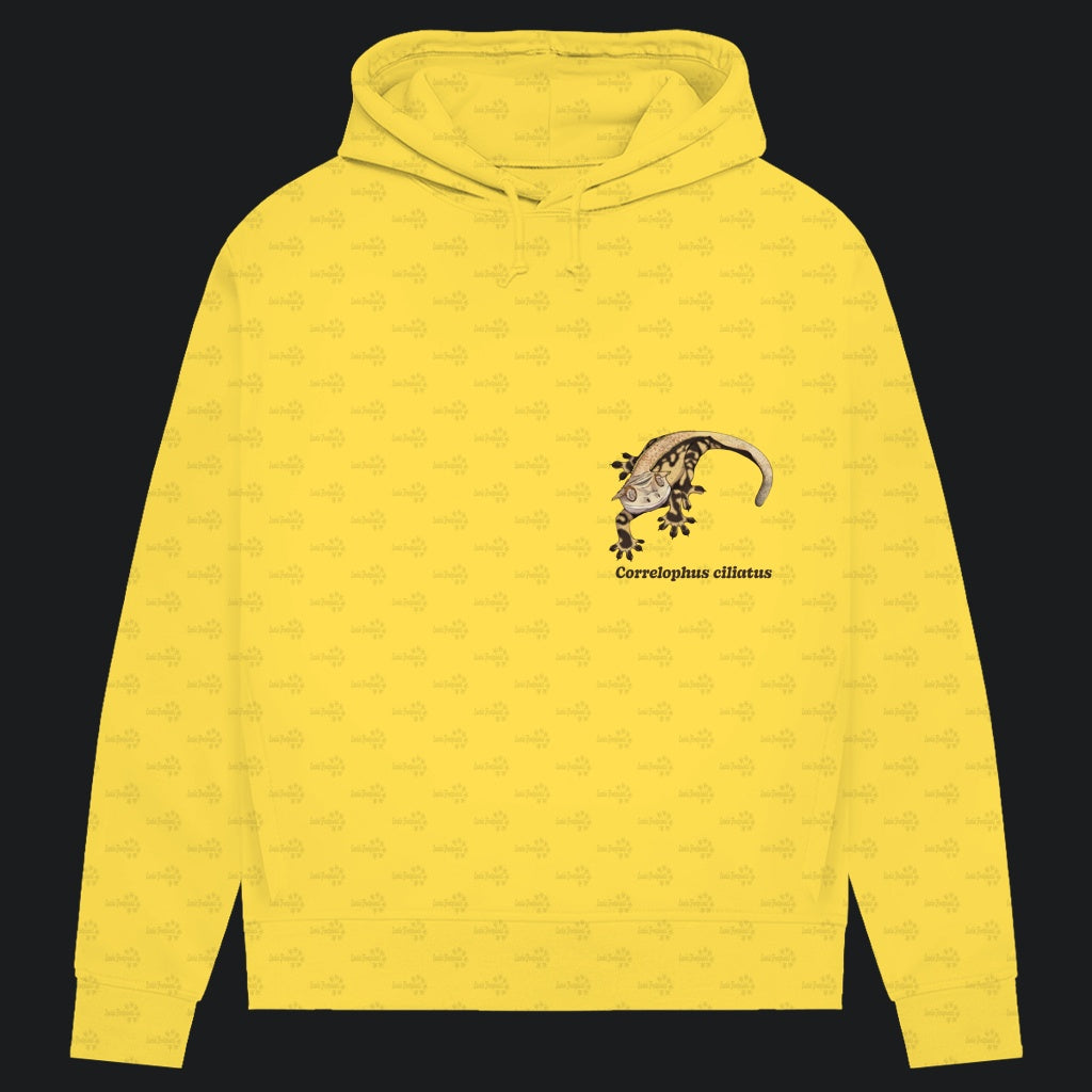 Damen Bio Hoodie mit Seitentaschen | Kronengecko | Crested Gecko | Correlophus ciliatus