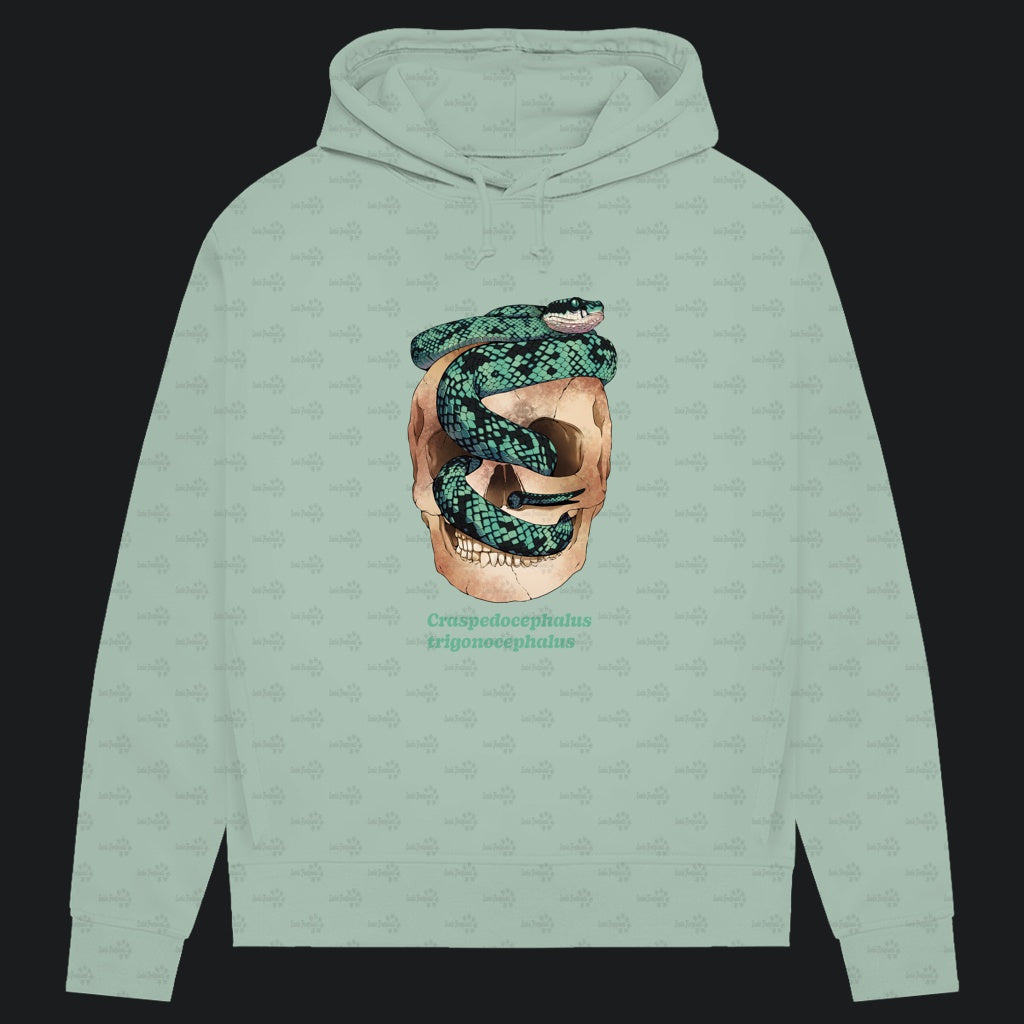 Damen Bio Hoodie mit Seitentaschen | Ceylon-Lanzenotter  Craspedocephalus trigonocephalus