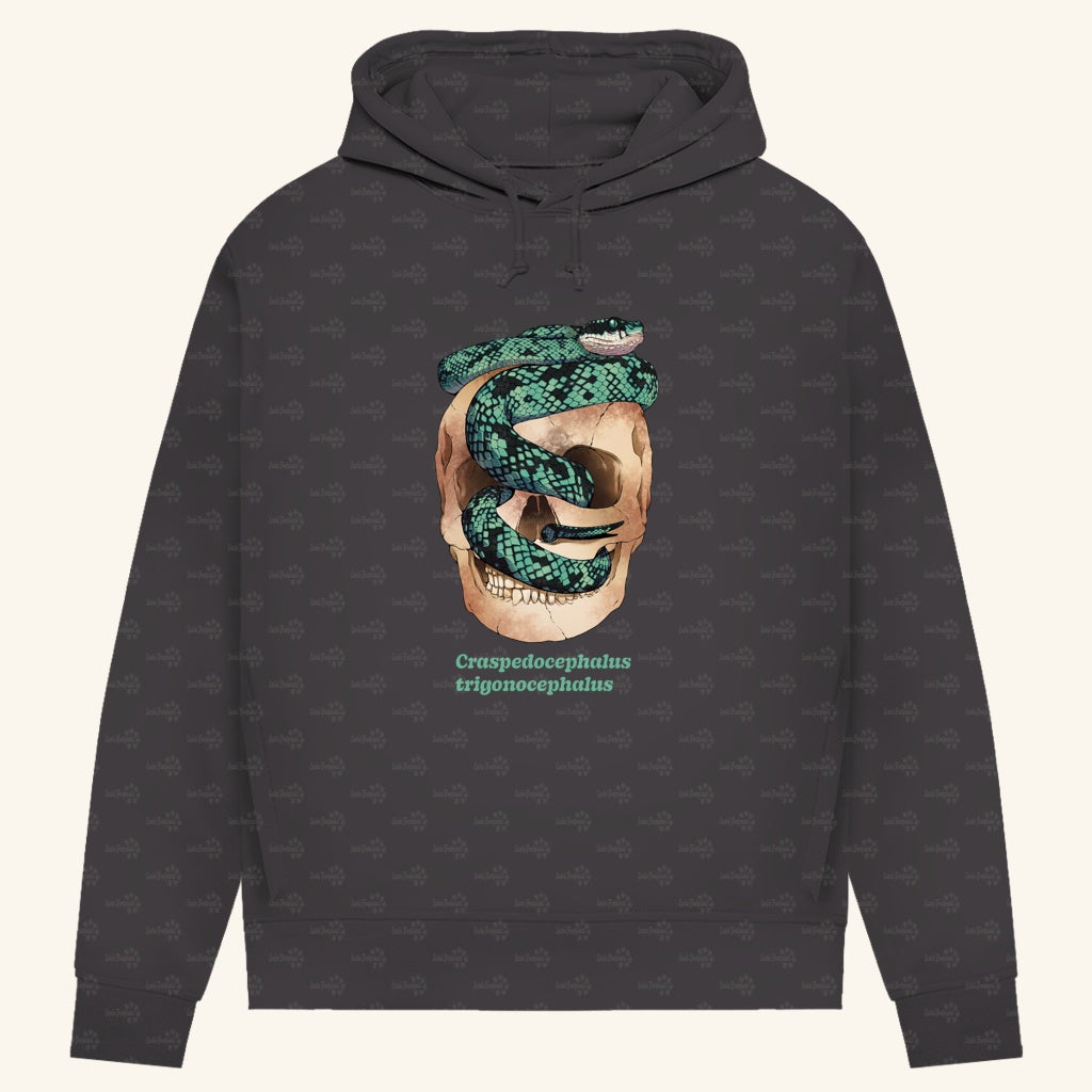Damen Bio Hoodie mit Seitentaschen | Ceylon-Lanzenotter  Craspedocephalus trigonocephalus