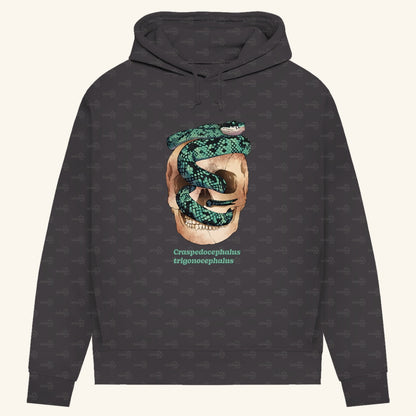 Damen Bio Hoodie mit Seitentaschen | Ceylon-Lanzenotter  Craspedocephalus trigonocephalus
