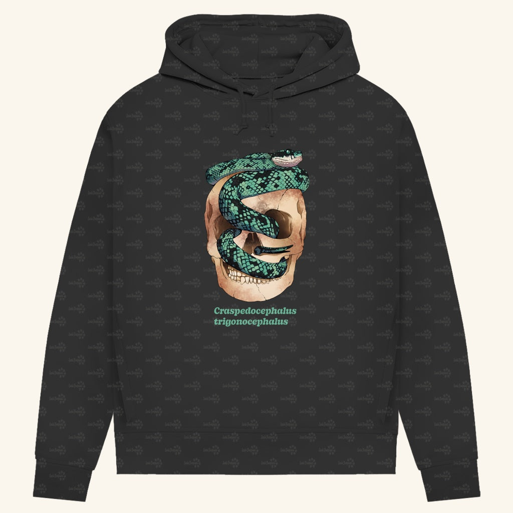 Damen Bio Hoodie mit Seitentaschen | Ceylon-Lanzenotter  Craspedocephalus trigonocephalus