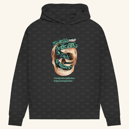 Damen Bio Hoodie mit Seitentaschen | Ceylon-Lanzenotter  Craspedocephalus trigonocephalus