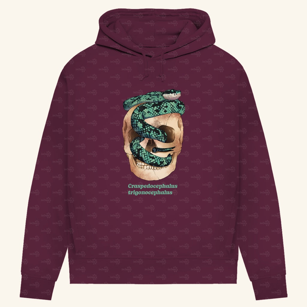 Damen Bio Hoodie mit Seitentaschen | Ceylon-Lanzenotter  Craspedocephalus trigonocephalus