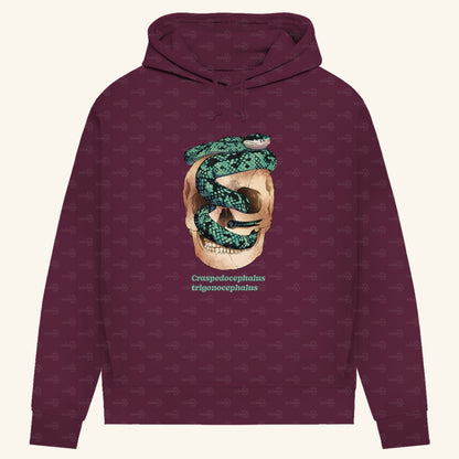 Damen Bio Hoodie mit Seitentaschen | Ceylon-Lanzenotter  Craspedocephalus trigonocephalus