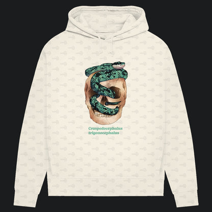 Damen Bio Hoodie mit Seitentaschen | Ceylon-Lanzenotter  Craspedocephalus trigonocephalus