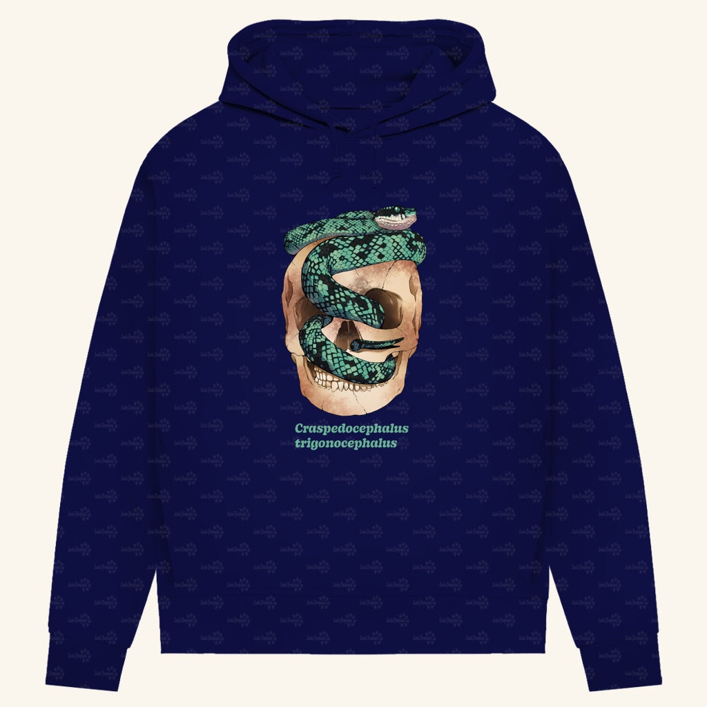 Damen Bio Hoodie mit Seitentaschen | Ceylon-Lanzenotter  Craspedocephalus trigonocephalus