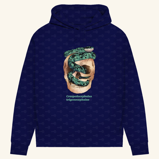 Damen Bio Hoodie mit Seitentaschen | Ceylon-Lanzenotter  Craspedocephalus trigonocephalus