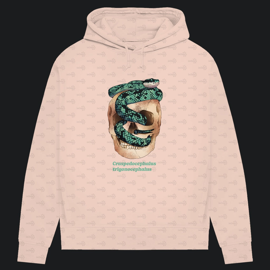 Damen Bio Hoodie mit Seitentaschen | Ceylon-Lanzenotter  Craspedocephalus trigonocephalus