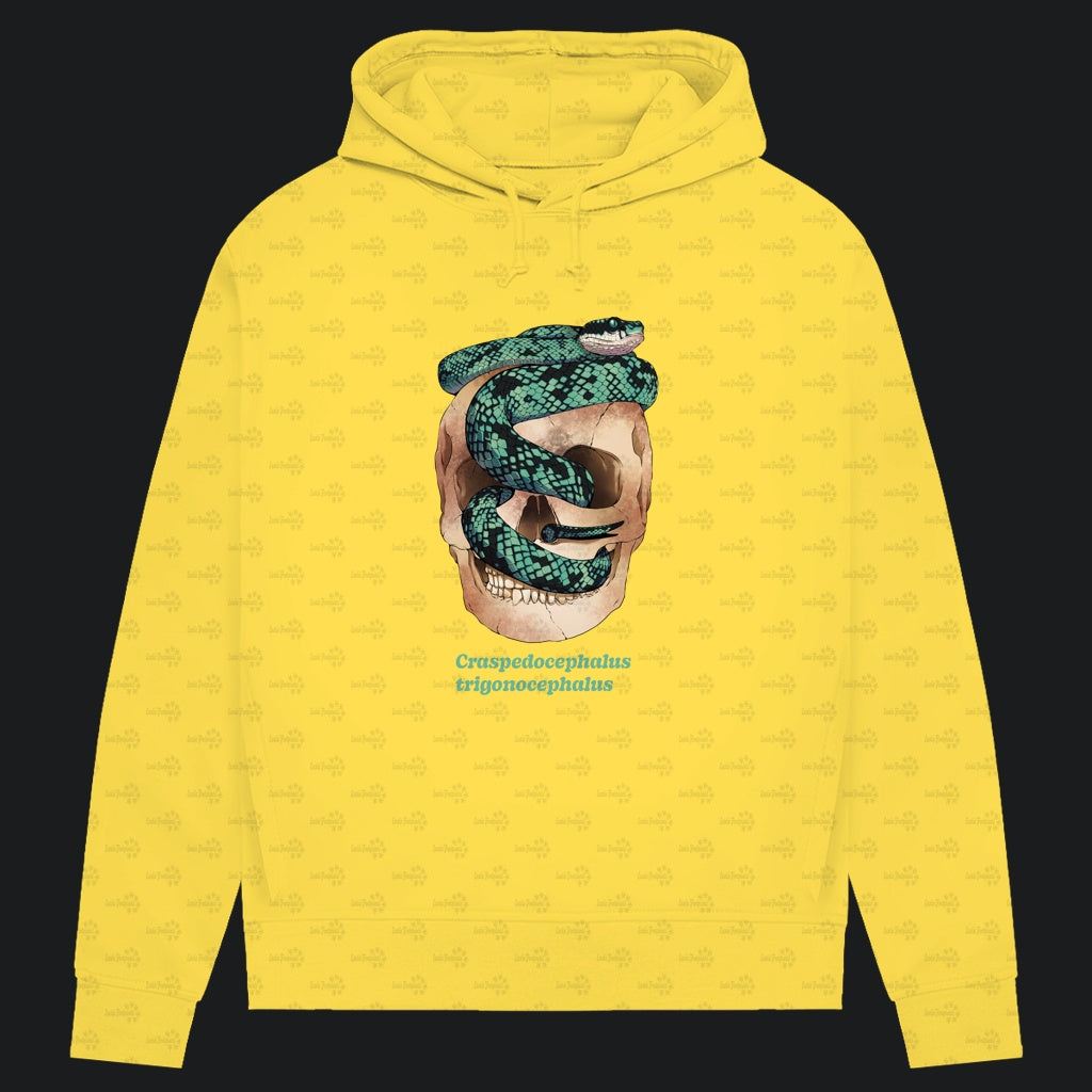 Damen Bio Hoodie mit Seitentaschen | Ceylon-Lanzenotter  Craspedocephalus trigonocephalus