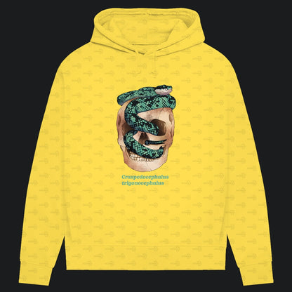 Damen Bio Hoodie mit Seitentaschen | Ceylon-Lanzenotter  Craspedocephalus trigonocephalus