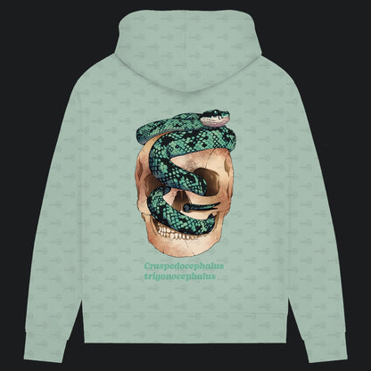 Damen Bio Hoodie mit Seitentaschen | Ceylon-Lanzenotter  Craspedocephalus trigonocephalus