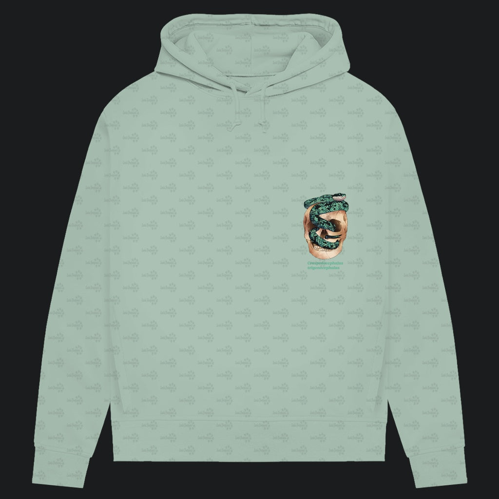 Damen Bio Hoodie mit Seitentaschen | Ceylon-Lanzenotter  Craspedocephalus trigonocephalus