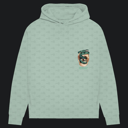 Damen Bio Hoodie mit Seitentaschen | Ceylon-Lanzenotter  Craspedocephalus trigonocephalus