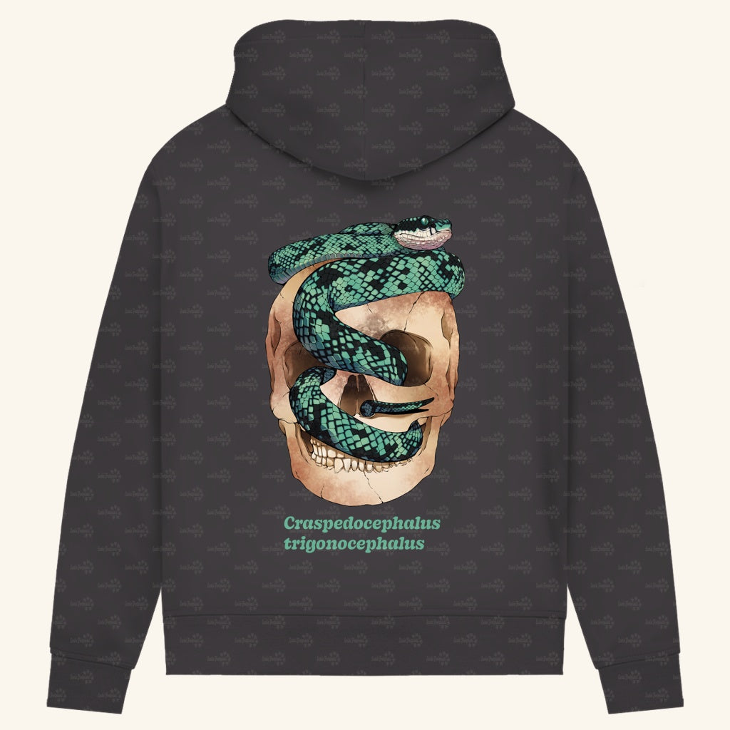 Damen Bio Hoodie mit Seitentaschen | Ceylon-Lanzenotter  Craspedocephalus trigonocephalus