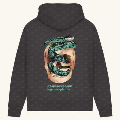 Damen Bio Hoodie mit Seitentaschen | Ceylon-Lanzenotter  Craspedocephalus trigonocephalus