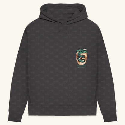 Damen Bio Hoodie mit Seitentaschen | Ceylon-Lanzenotter  Craspedocephalus trigonocephalus