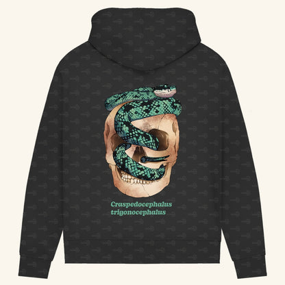 Damen Bio Hoodie mit Seitentaschen | Ceylon-Lanzenotter  Craspedocephalus trigonocephalus