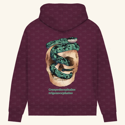 Damen Bio Hoodie mit Seitentaschen | Ceylon-Lanzenotter  Craspedocephalus trigonocephalus