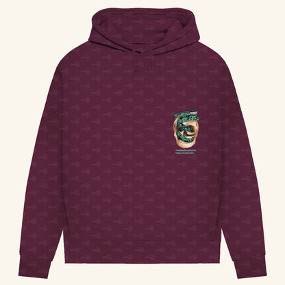Damen Bio Hoodie mit Seitentaschen | Ceylon-Lanzenotter  Craspedocephalus trigonocephalus