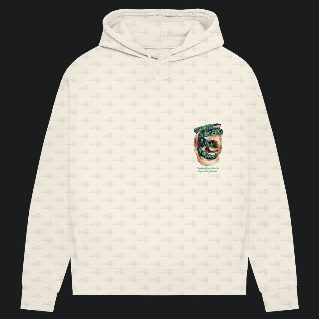 Damen Bio Hoodie mit Seitentaschen | Ceylon-Lanzenotter  Craspedocephalus trigonocephalus