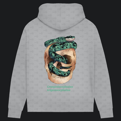 Damen Bio Hoodie mit Seitentaschen | Ceylon-Lanzenotter  Craspedocephalus trigonocephalus