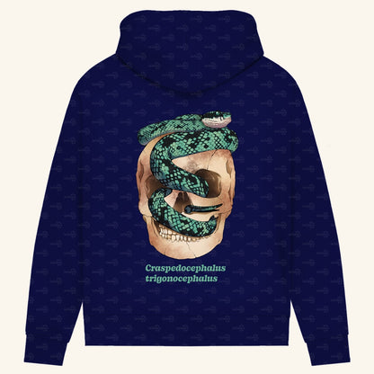 Damen Bio Hoodie mit Seitentaschen | Ceylon-Lanzenotter  Craspedocephalus trigonocephalus