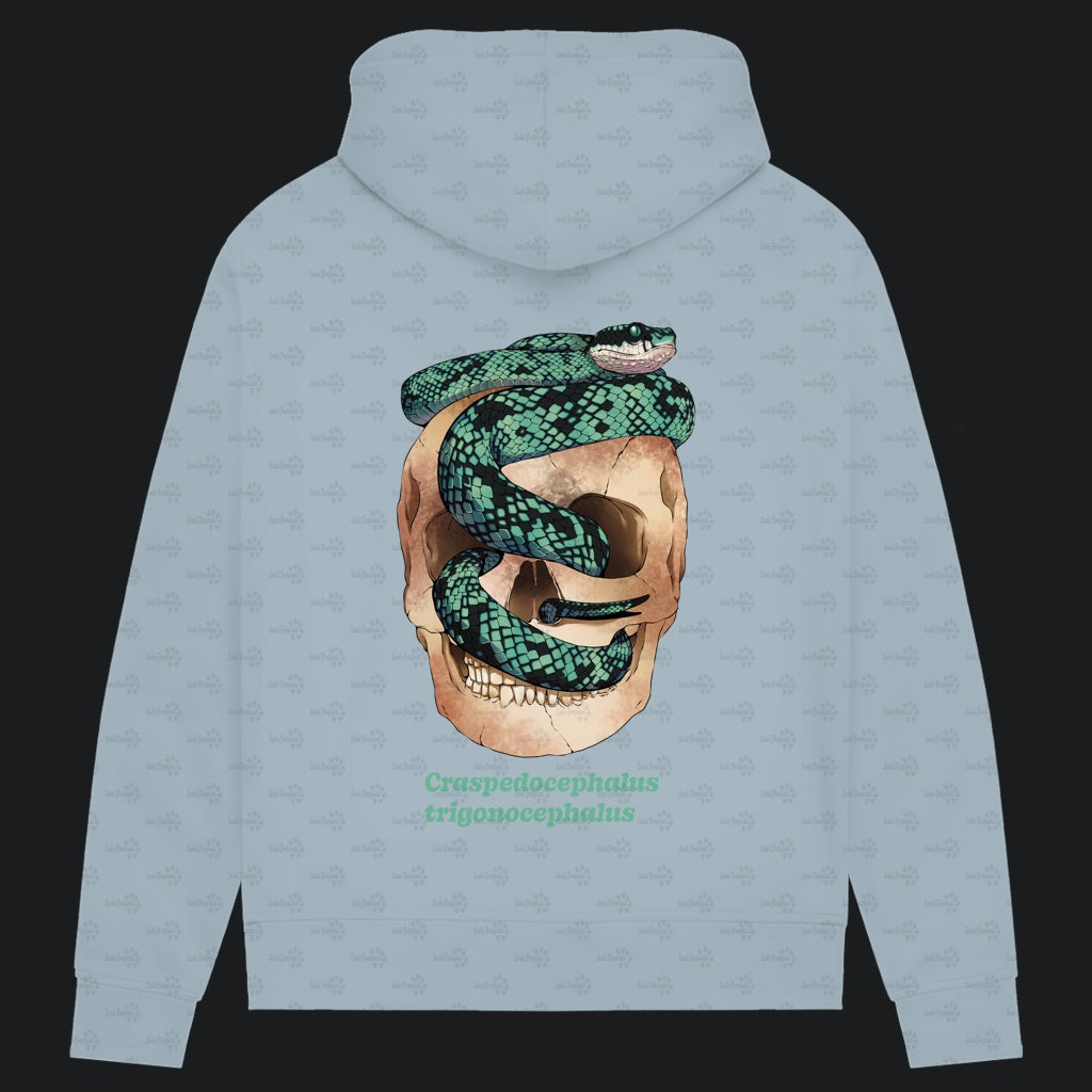 Damen Bio Hoodie mit Seitentaschen | Ceylon-Lanzenotter  Craspedocephalus trigonocephalus