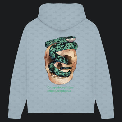 Damen Bio Hoodie mit Seitentaschen | Ceylon-Lanzenotter  Craspedocephalus trigonocephalus