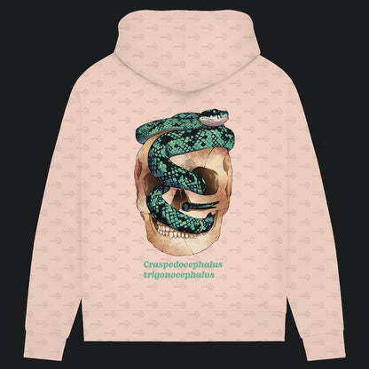 Damen Bio Hoodie mit Seitentaschen | Ceylon-Lanzenotter  Craspedocephalus trigonocephalus