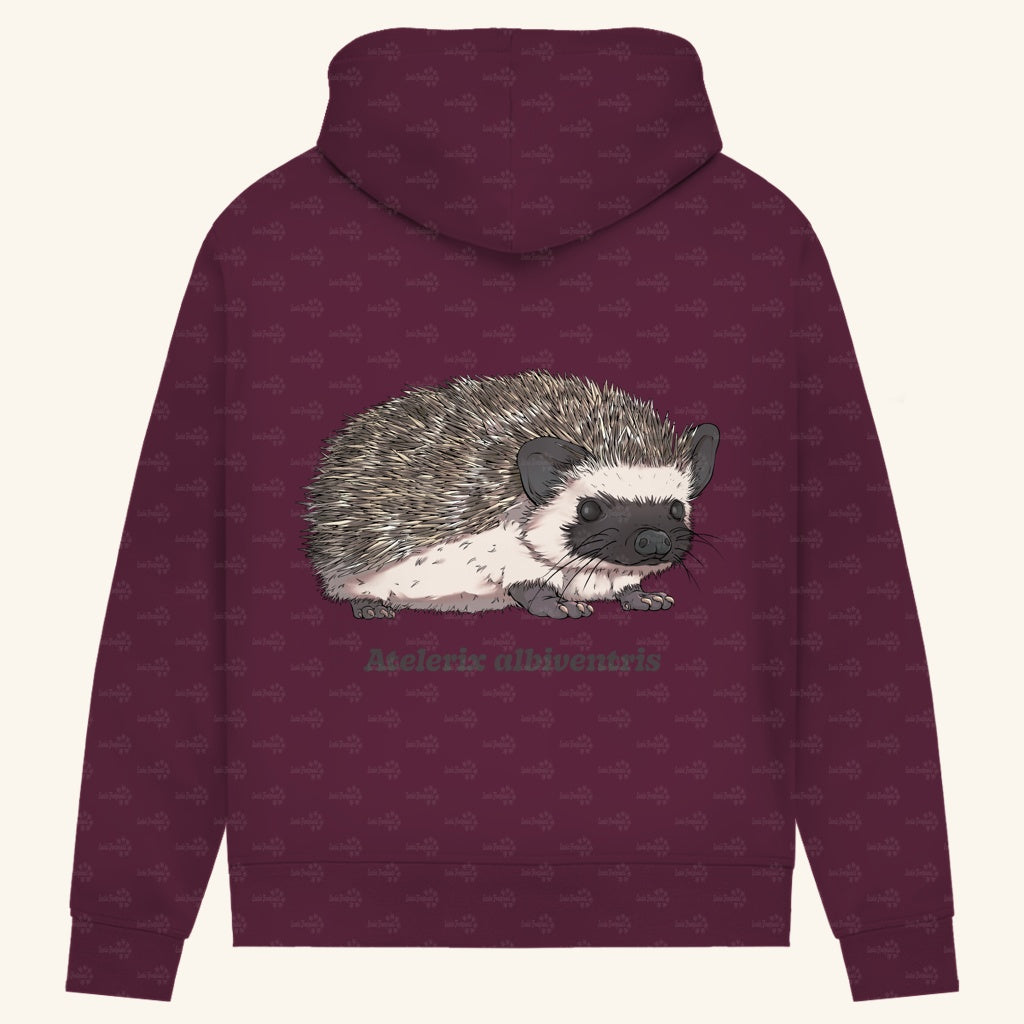 Damen Bio Hoodie mit Seitentaschen | Afrikanischer Weißbauchigel Atelerix albiventris