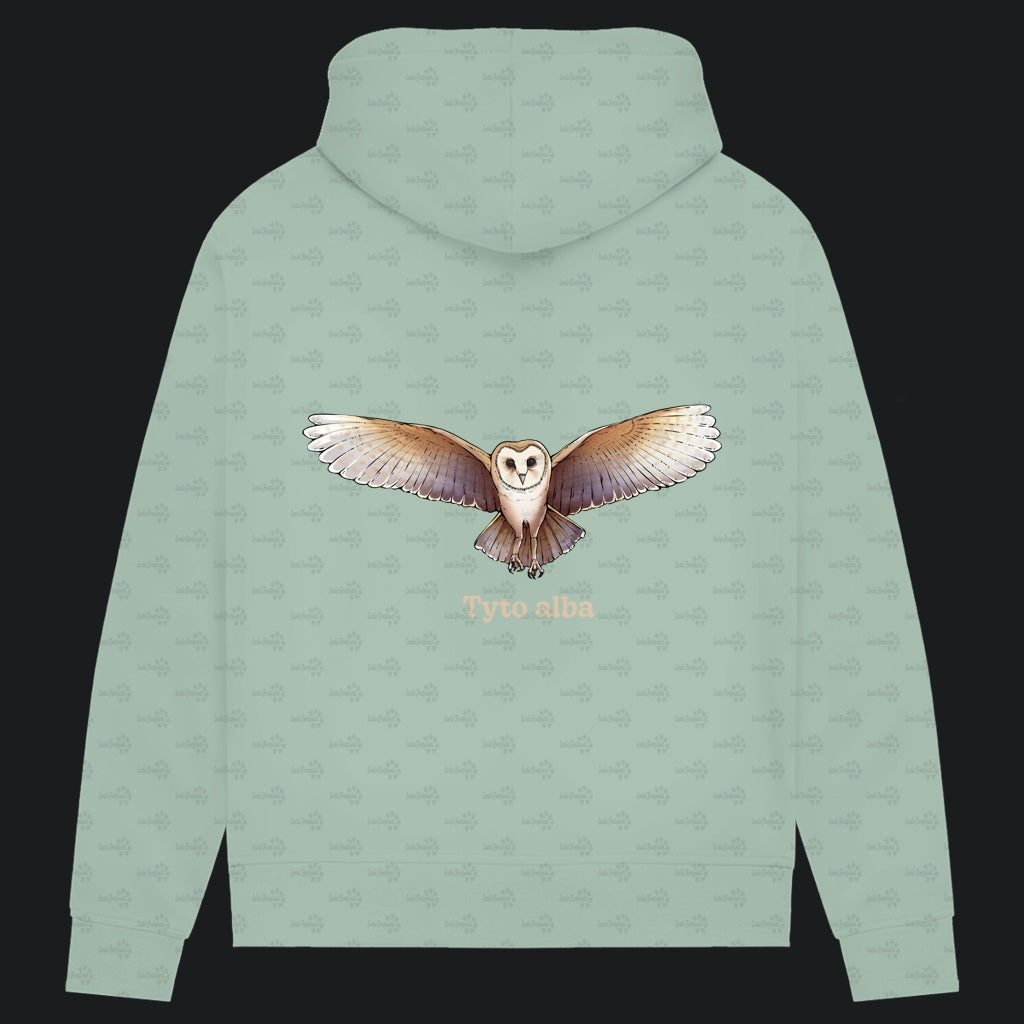 Damen Bio Hoodie mit Seitentaschen | Schleiereule Barnowl Tyto alba