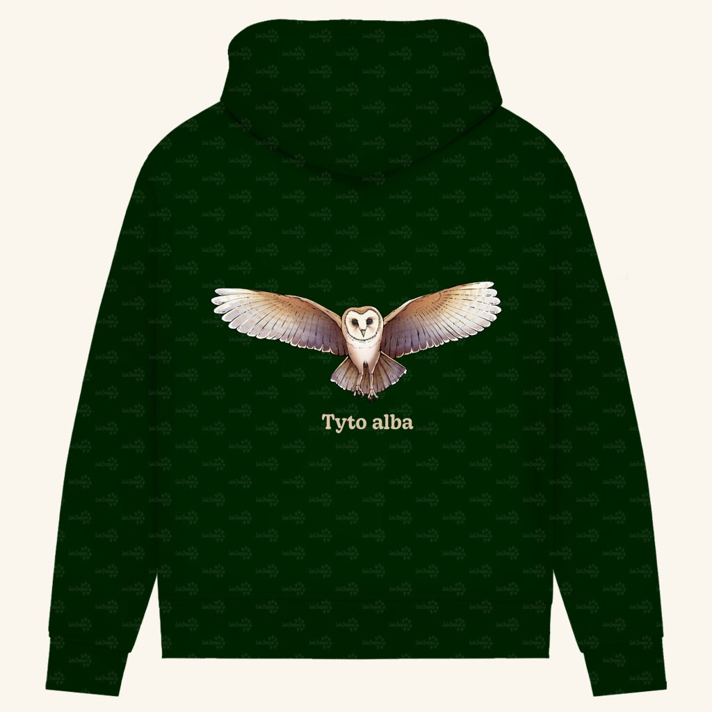 Damen Bio Hoodie mit Seitentaschen | Schleiereule Barnowl Tyto alba