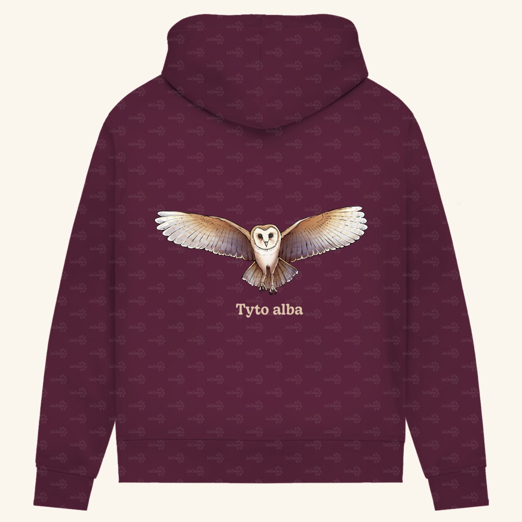 Damen Bio Hoodie mit Seitentaschen | Schleiereule Barnowl Tyto alba