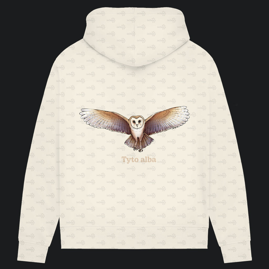 Damen Bio Hoodie mit Seitentaschen | Schleiereule Barnowl Tyto alba