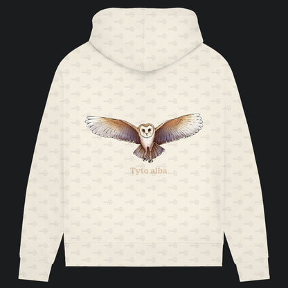 Damen Bio Hoodie mit Seitentaschen | Schleiereule Barnowl Tyto alba