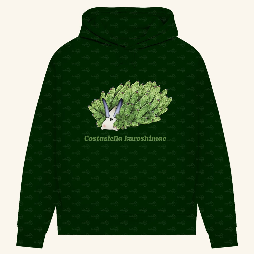 Damen Bio Hoodie mit Seitentaschen | Blattschaf Leafsheep Costasiella kuroshimae