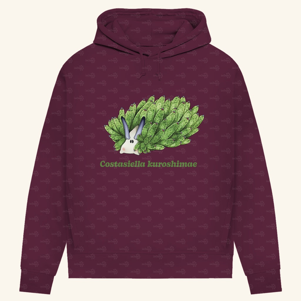 Damen Bio Hoodie mit Seitentaschen | Blattschaf Leafsheep Costasiella kuroshimae