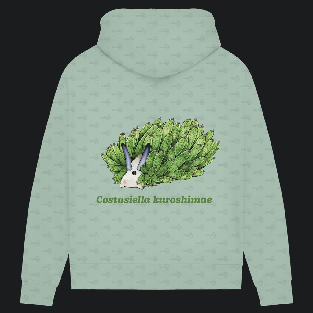 Damen Bio Hoodie mit Seitentaschen | Blattschaf Leafsheep Costasiella kuroshimae