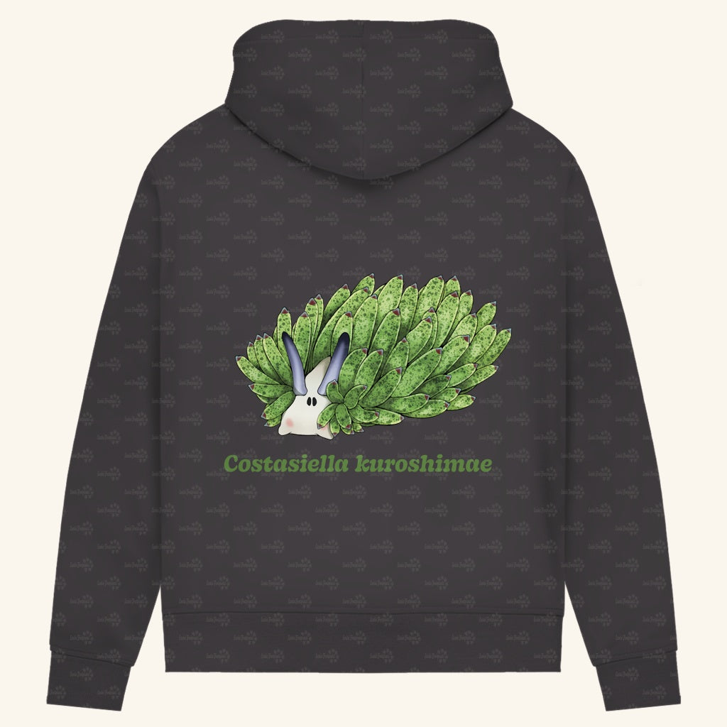 Damen Bio Hoodie mit Seitentaschen | Blattschaf Leafsheep Costasiella kuroshimae