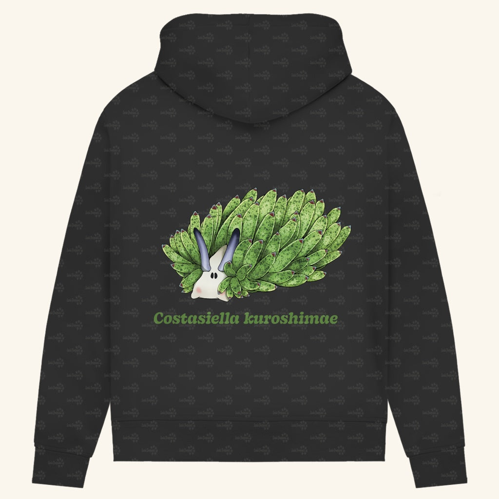 Damen Bio Hoodie mit Seitentaschen | Blattschaf Leafsheep Costasiella kuroshimae