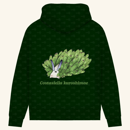 Damen Bio Hoodie mit Seitentaschen | Blattschaf Leafsheep Costasiella kuroshimae